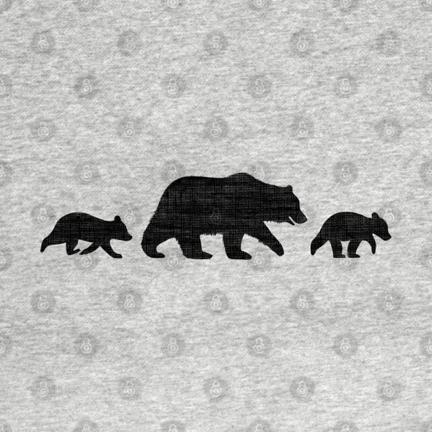 Black Bear with Cubs | Mama Bear by Coffee Squirrel